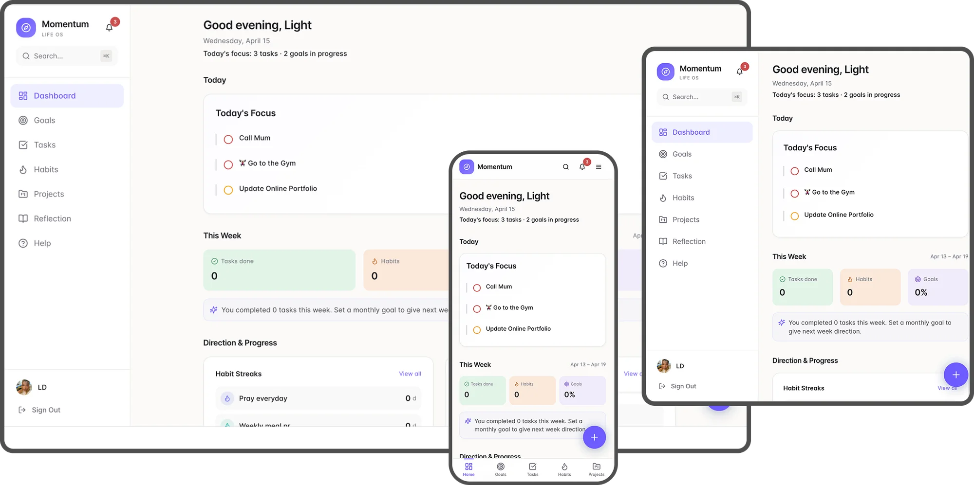Momentum - A life operating system built with AI