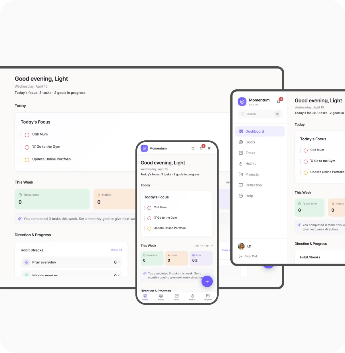 Momentum - A life operating system built with AI